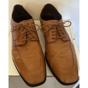 Cole Haan Men’s 13 M Cognac Leather Square Toe Lace-Up Oxfords C12453 FL13